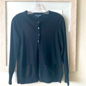 Banana Republic extra fine merino wool black cardigan